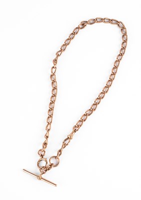 Lot 76 - A 9ct rose gold watch chain
