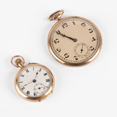 Lot 141 - A 9ct gold open face keyless lever dress watch