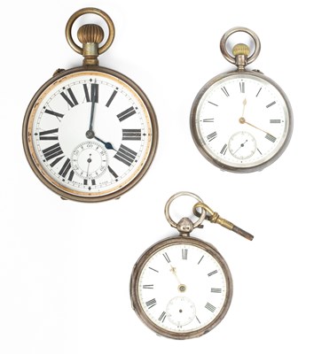 Lot 144 - Two late Victorian silver cased open-faced pocket watches