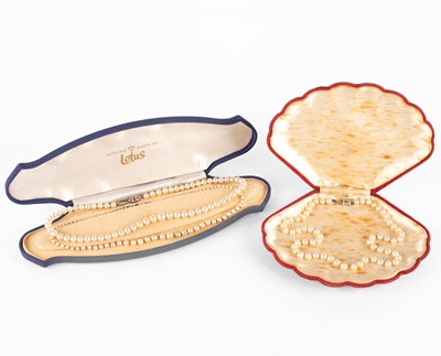 Lot 92 - Three single-row cultured pearl necklaces