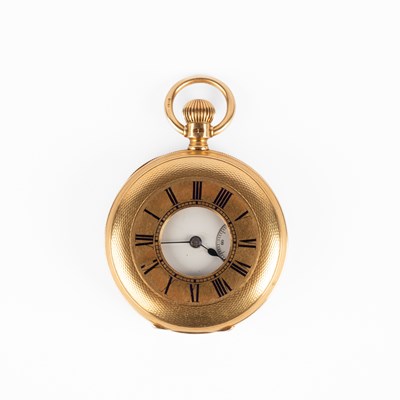 Lot A Victorian 18ct yellow gold half-hunter pocket watch