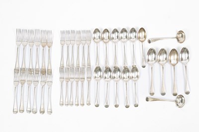 Lot A matched set of Old English pattern silver flatware
