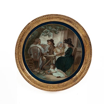 Lot 234 - A Chinese export reverse painting on glass