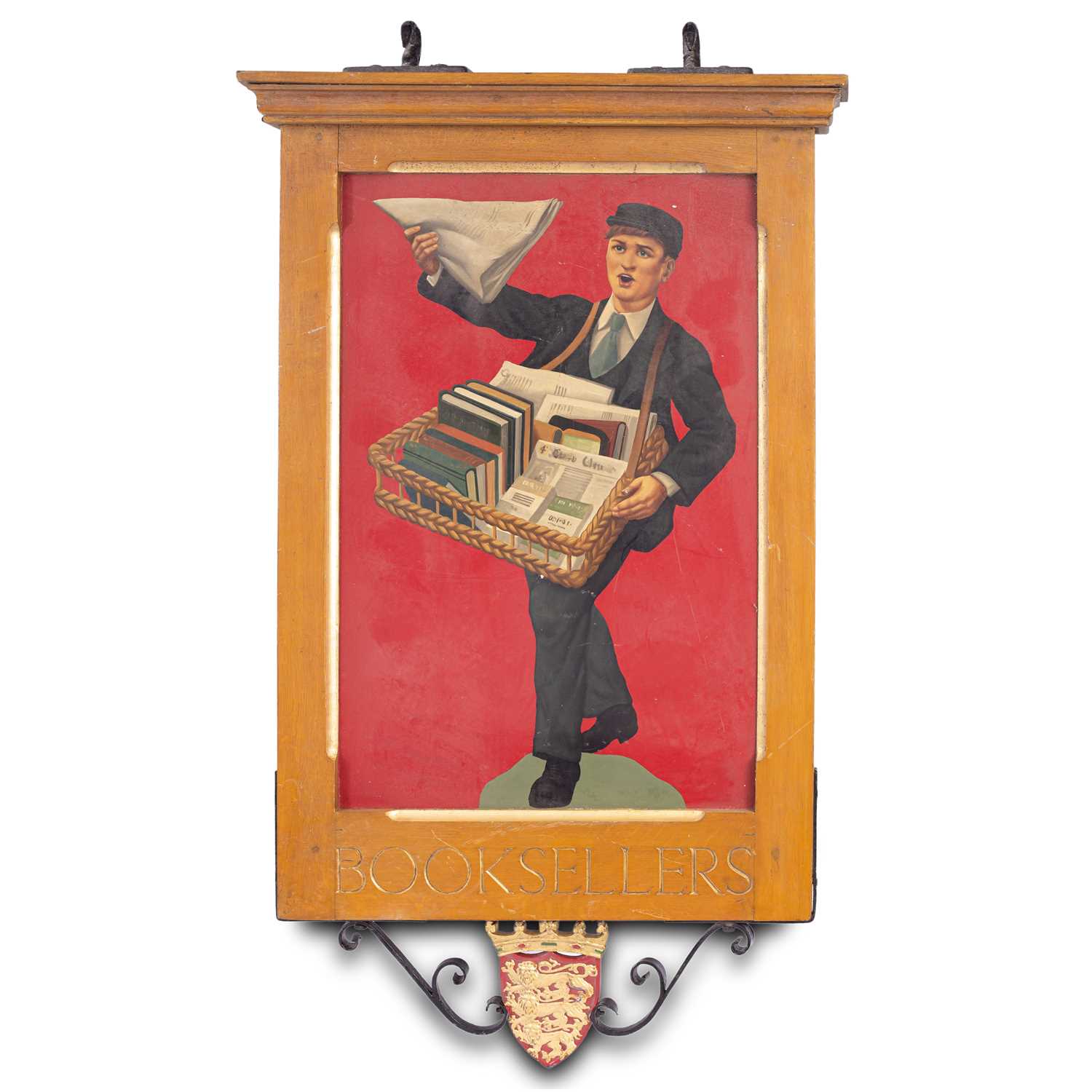 Lot 48 - A W. H. Smith painted 'Newsboy' hanging sign