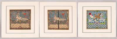 Lot 850 - A pair of framed Chinese embroidered rank badges