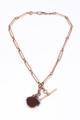 Lot 108 - A 9ct rose gold double Albert watch chain