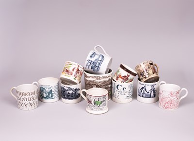 Lot 670 - Twelve Victorian children's mugs