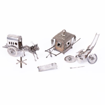 Lot 52 - Three Chinese export silver novelties