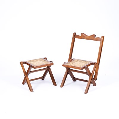 Lot 799 - A child’s Victorian folding chair and stool