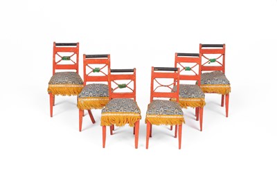 Lot A rare set of six Saxony dining chairs
