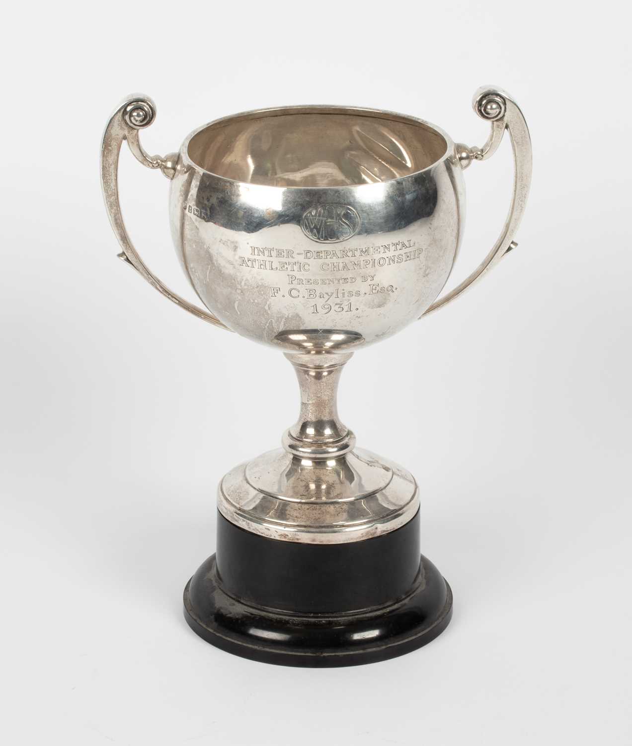 Lot 13 - A silver trophy cup