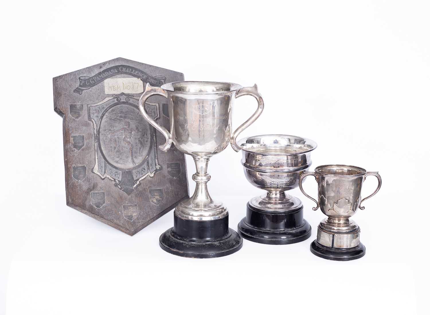 Lot 20 - A white metal trophy cup
