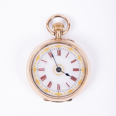 Lot 151 - A lady's Continental 14k gold cased open-faced watch
