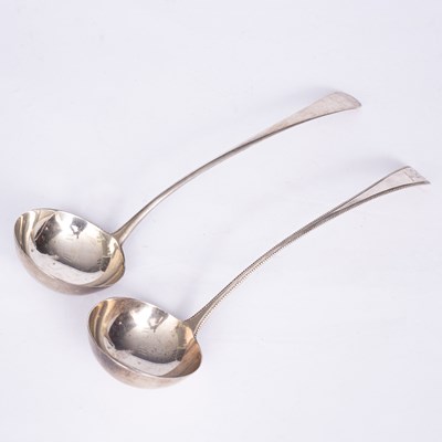 Lot 8 - Two George III silver ladles