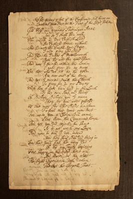 Lot 600 - [Maynwaring (Mainwaring) (Arthur)] Manuscript, The History & Fall of the Conformity Bill