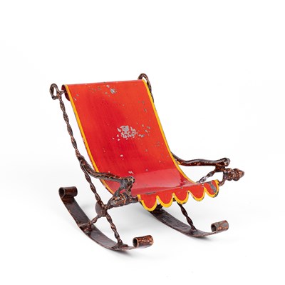 Lot 453 - A rare German tinplate dolls' house rocking chair