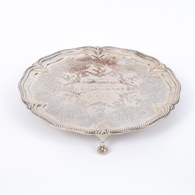 Lot 10 - A Victorian silver salver