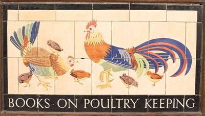 Lot 68 - A tiled W. H. Smith advertising sign 'Books on Poultry Keeping'