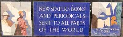 Lot 49 - A large tiled W. H. Smith advertising sign