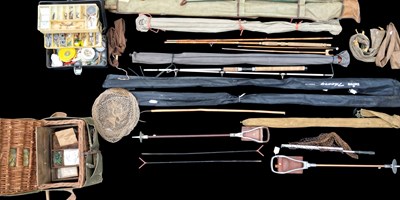 Lot 850 - Various vintage fishing rods
