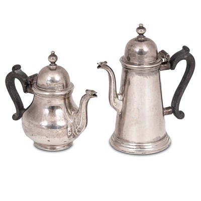Lot 403 - A miniature silver coffee pot and teapot