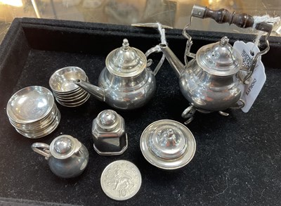 Lot 406 - A matched 18th Century miniature silver tea service