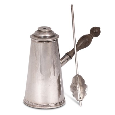 Lot 413 - An early Georgian miniature silver chocolate pot