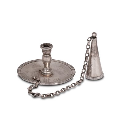 Lot 425 - A George III miniature silver chamber stick