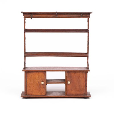 Lot 472 - An English mahogany dolls' house dresser