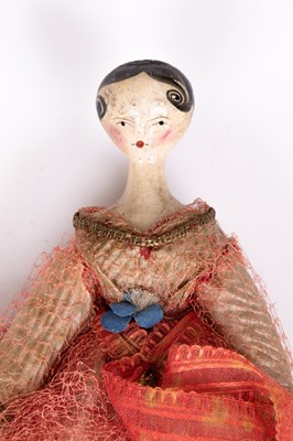 Lot 484 - A rare pair of Grodnertal dolls