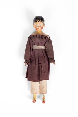 Lot 508 - An Oberammergau or Grodnertal wooden dolls' house doll