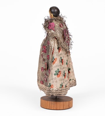 Lot 509 - An unusual Oberammergau or Grodnertal wooden dolls' house doll