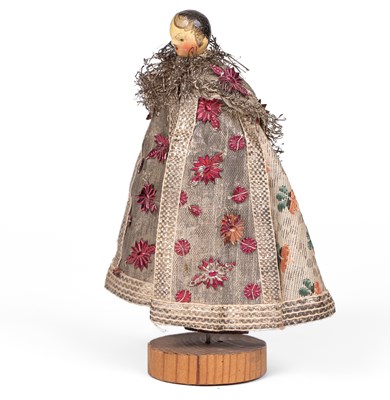 Lot 509 - An unusual Oberammergau or Grodnertal wooden dolls' house doll