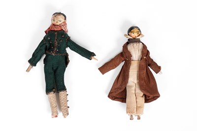 Lot 511 - Two German wooden dolls' house male dolls