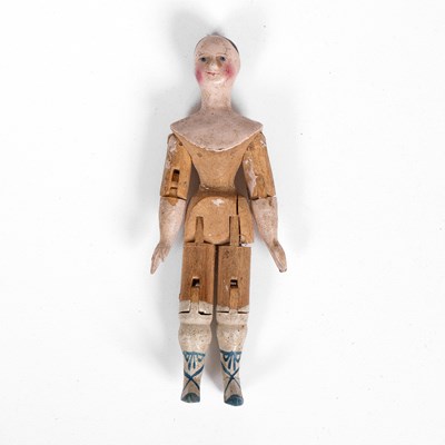 Lot 520 - A rare German 'alien head' dolls ' house doll