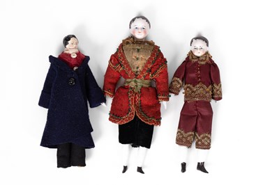 Lot 525 - Three German dolls' house dolls