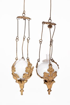Lot 547 - A pair of Erhard dolls' house hanging lamps