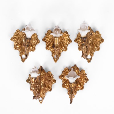 Lot 548 - Five Erhard dolls' house wall lights