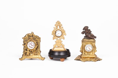Lot 549 - Three Erhard dolls' house mantle clocks