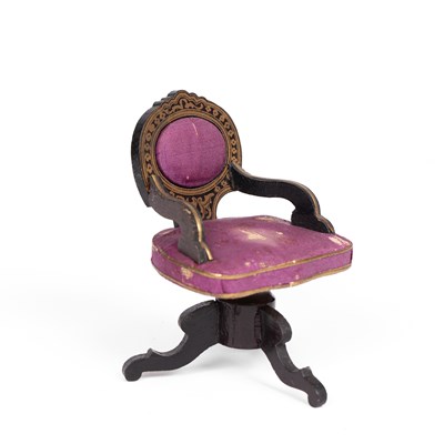 Lot 572 - A rare Walterhausen dolls' house swivel chair