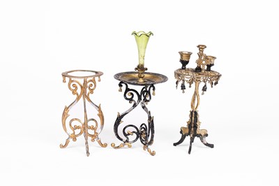 Lot 618 - Three Gerlach soft metal dolls' house stands or tables