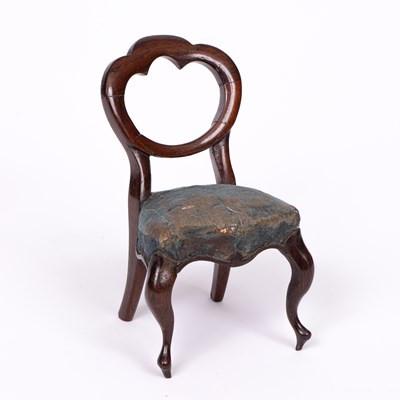 Lot 628 - A rare dolls' mahogany chair