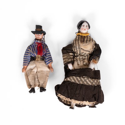 Lot 629 - Two German dolls' house dolls
