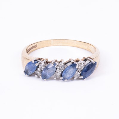 Lot 131 - A 9ct yellow gold sapphire and diamond dress ring
