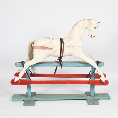 Lot 804 - A white painted rocking horse