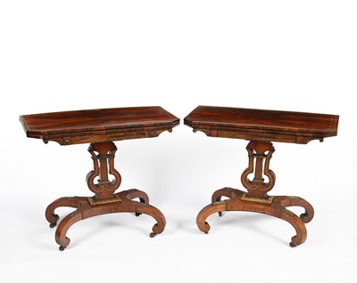 Lot 923 - A suite of Regency rosewood and brass inlaid furniture