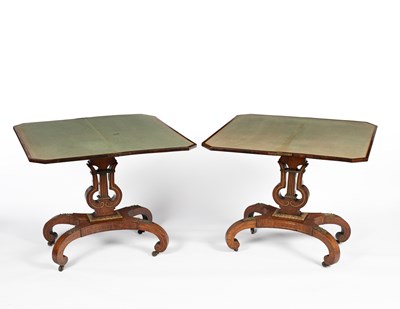 Lot 923 - A suite of Regency rosewood and brass inlaid furniture