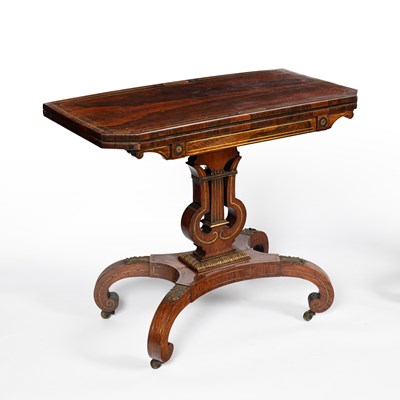 Lot 923 - A suite of Regency rosewood and brass inlaid furniture