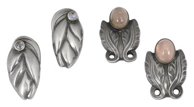 Lot 155 - Georg Jensen - Two pairs of silver earrings