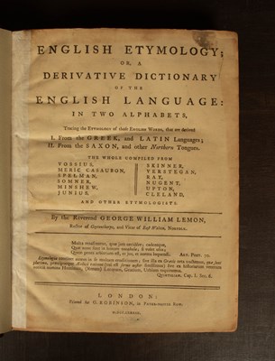 Lot 470 - [Etymological Dictionaries]